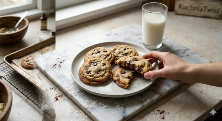 Fotografie culinara pentru Biscuiti fragezi cu fulgi de ciocolata si margini crocante, publicata pe Kepoli.