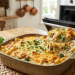 Fotografie culinara pentru Paste la cuptor cu sos cremos și crustă de brânză, publicata pe Kepoli.