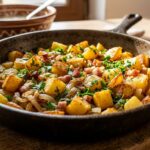 Fotografie culinara pentru Cartofi țărănești la tigaie care nu se sfarmă, publicata pe Kepoli.