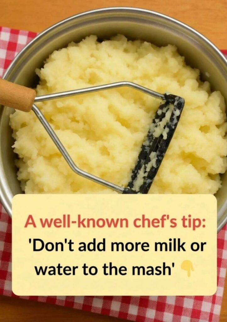 A well known chef’s tip: “Stop adding milk or water to your mashed potatoes. This ingredient makes them creamier than at the restaurant!”