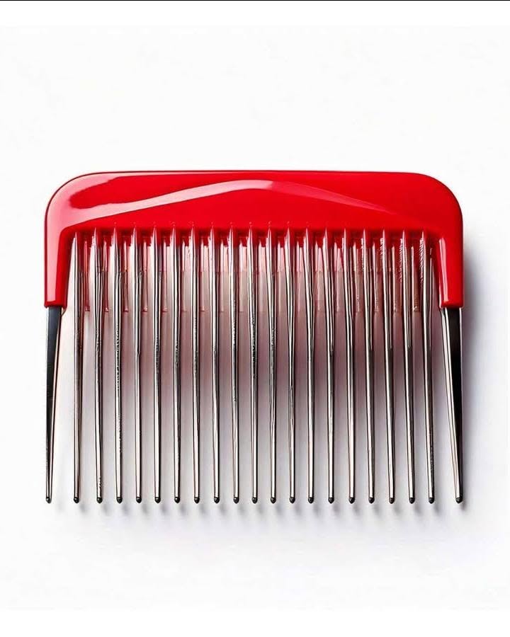 I found a tiny red object in a kitchen drawer that looks like a comb and has lengthy metal prongs. Do you know what it is?