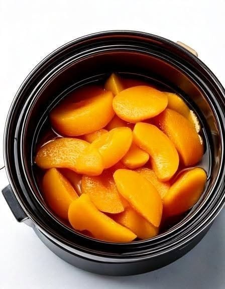 Slow Cooker Canned Peach Dessert