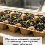 12 fast growing spring veggies you can start in cardboard egg cartons to guarantee an early spring harvest.