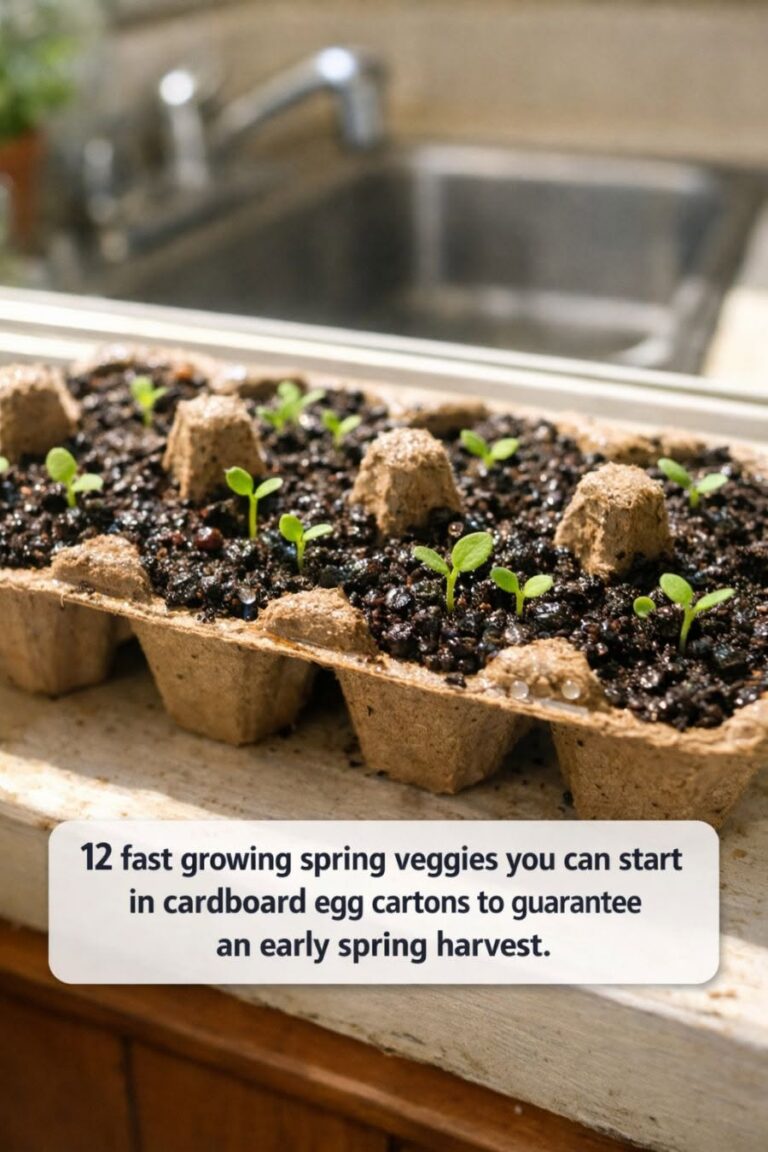12 fast growing spring veggies you can start in cardboard egg cartons to guarantee an early spring harvest.