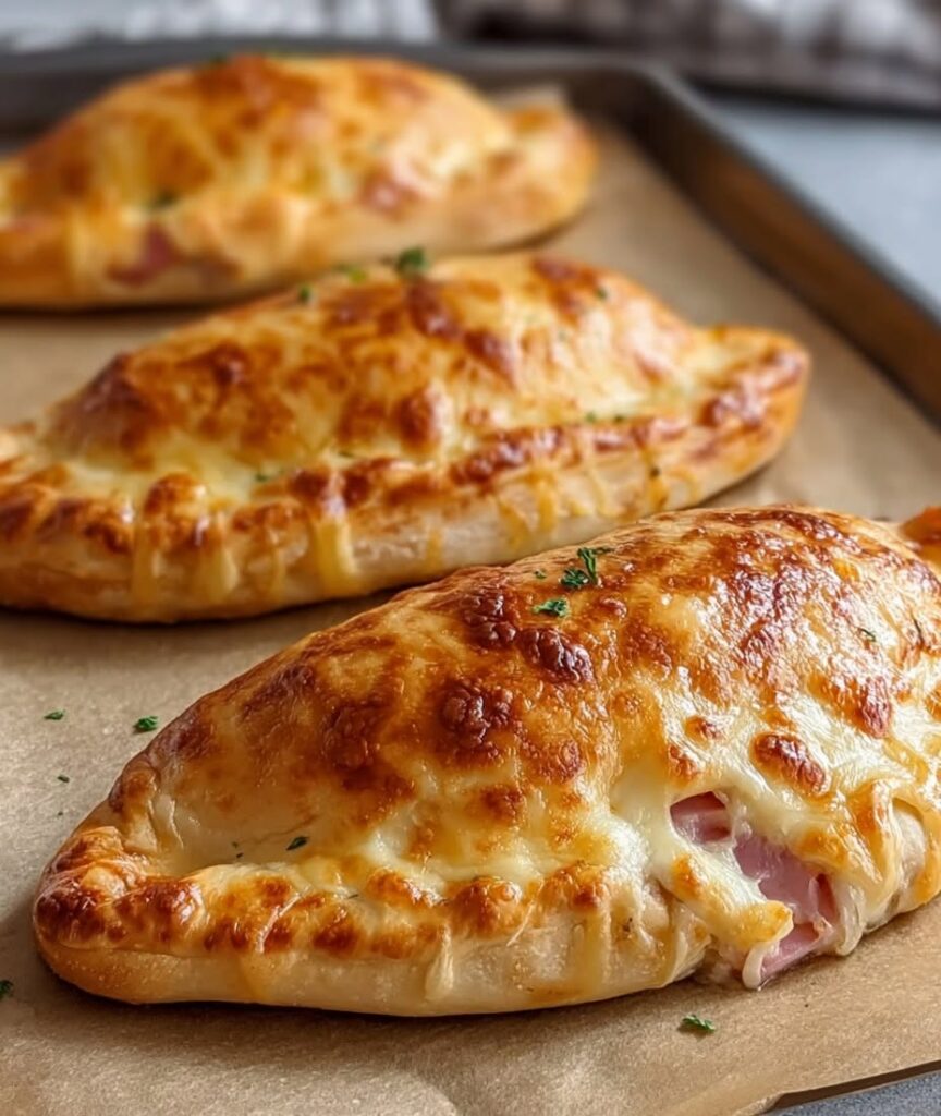Easy Ham and Cheese Calzones