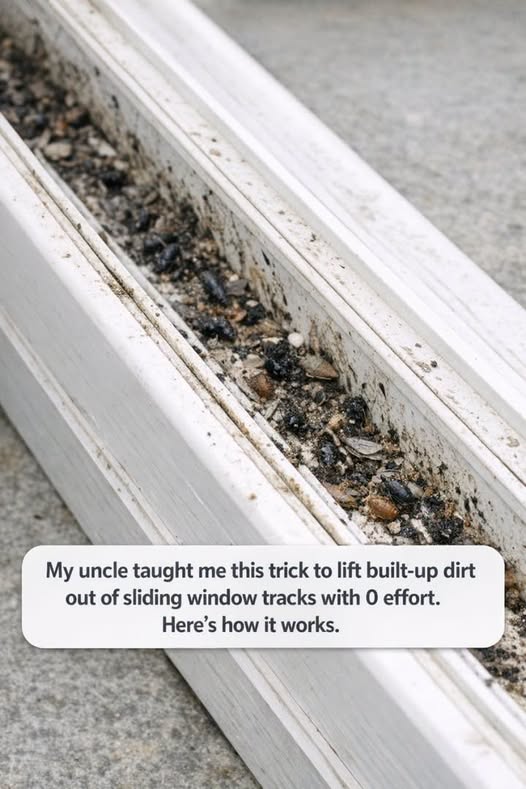 My uncle taught me this trick to lift built-up dirt out of sliding window tracks with 0 effort. Here’s how it works