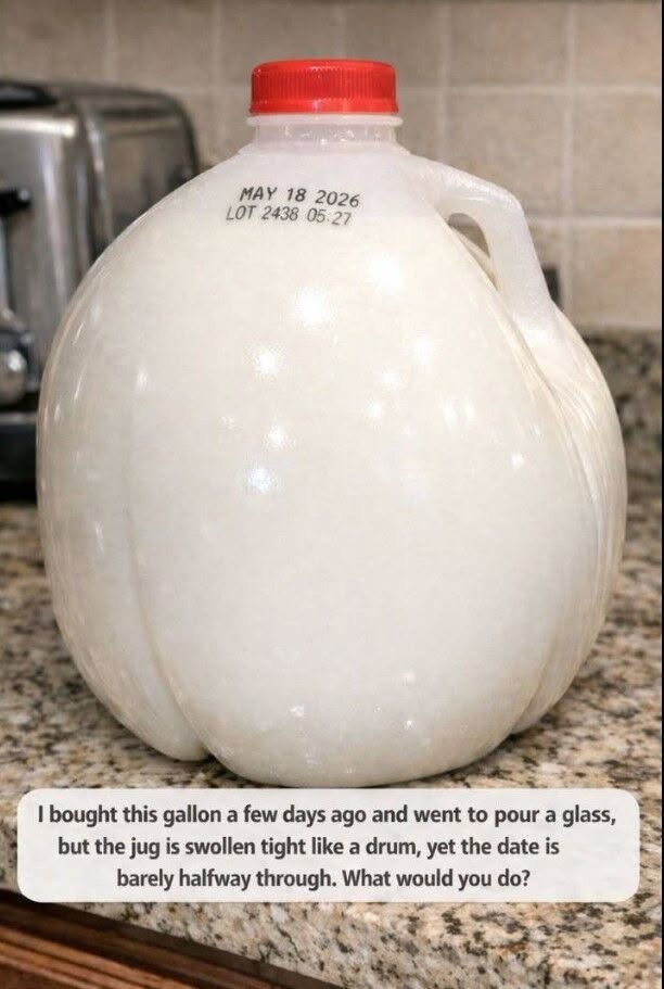I Bought This Gallon a Few Days Ago and Went to Pour a Glass, but the Jug Is Swollen Tight Like a Drum, Yet the Date Is Barely Halfway Through. What Would You Do?