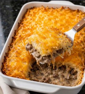 4-Ingredient Beef and Hashbrown Casserole