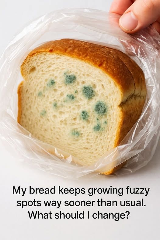 My bread keeps growing fuzzy spots way sooner than usual. What should I change?