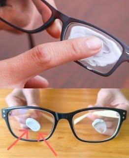 Scratches on glasses: don’t waste your money: apply a little and it will disappear immediately. It’s all in the first comment.