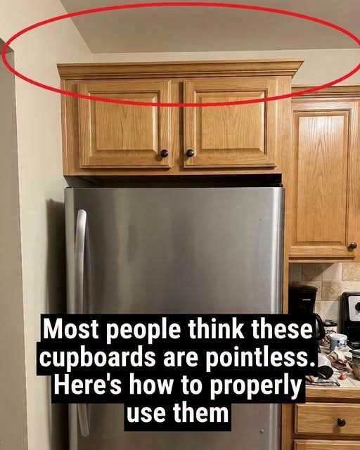 The Smart Way to Use the Cabinets Above Your Refrigerator