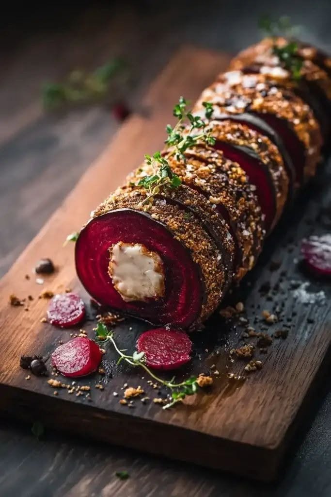 Roasted Beet & Goat Cheese Log