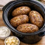 Set it and forget it. They’ll be creamy and fluffy for dinner, and you can top them however you like.