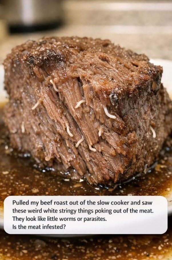 I Pulled My Beef Roast Out of the Slow Cooker and Saw Weird White Stringy Things