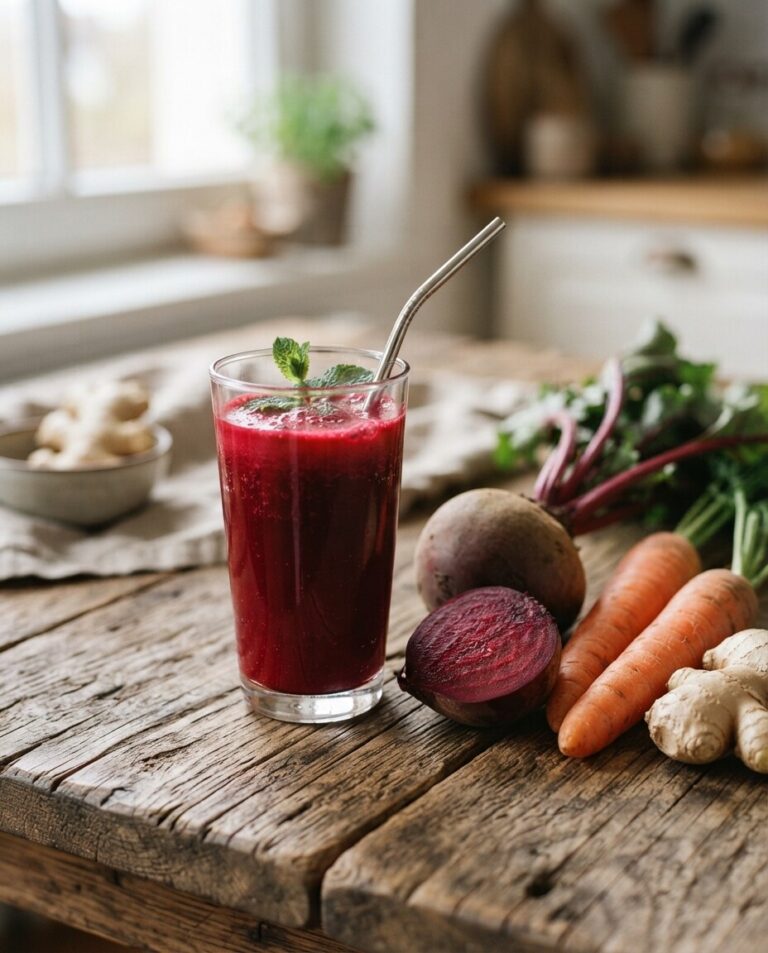 A Bright Beet, Ginger and Lemon Morning Drink