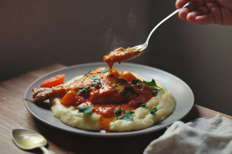 Chicken Stew with Creamy Polenta