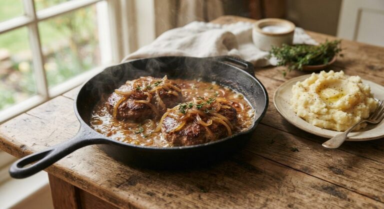 Old-Fashioned Salisbury Steak with Onion Gravy
