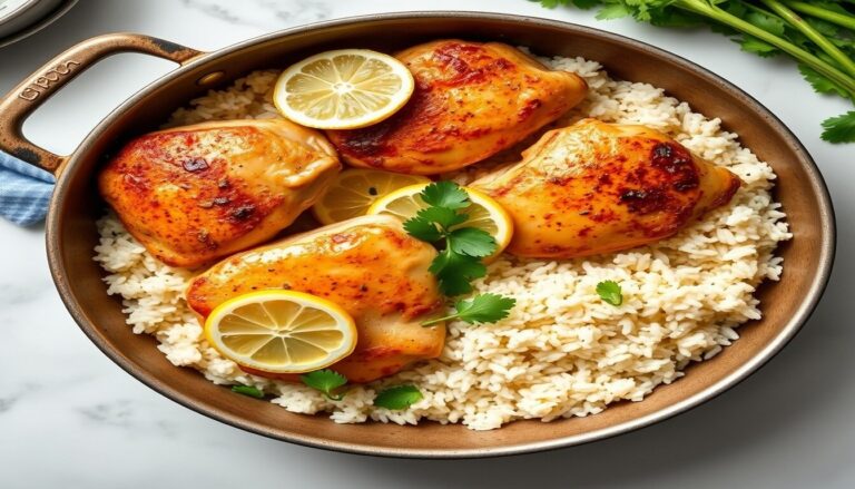 One-Pot Lemon Garlic Chicken and Rice